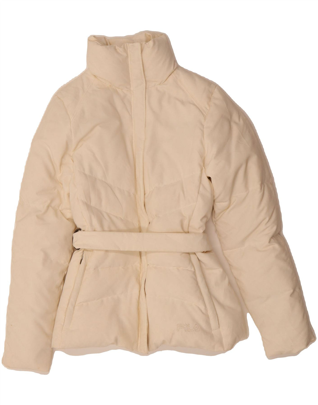 FILA Womens Padded Jacket UK 6 XS Off White Polyester Vintage Fila and Second-Hand Fila from Messina Hembry 