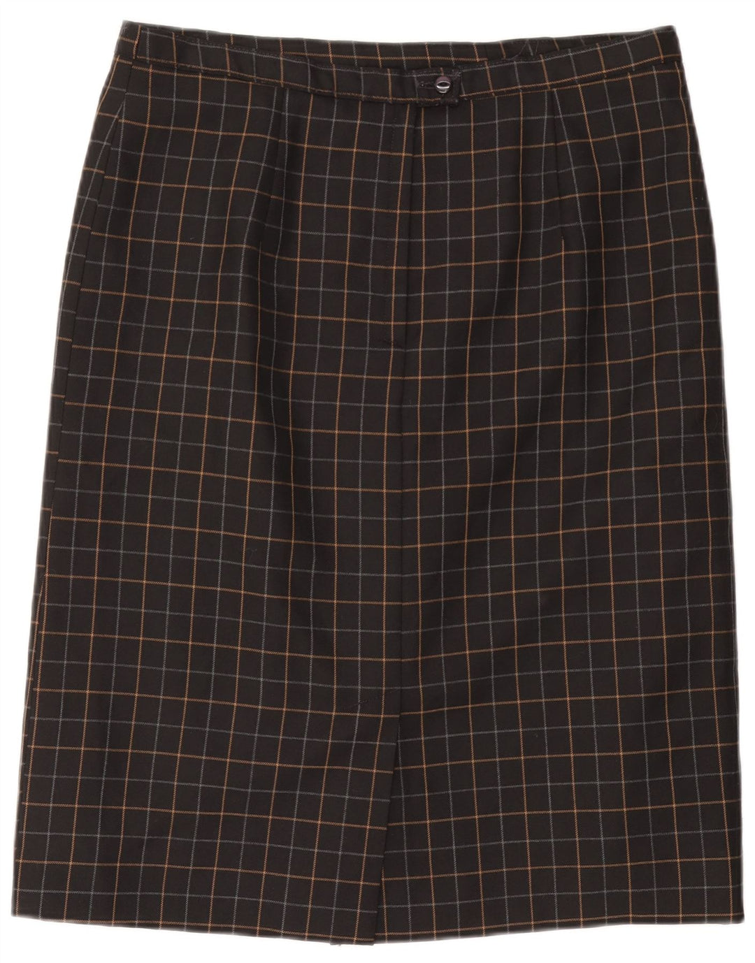 VINTAGE Γυναικεία ίσια φούστα W34 Large Black Check