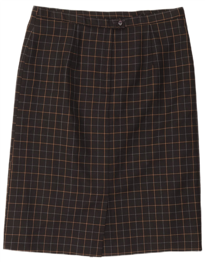 VINTAGE Γυναικεία ίσια φούστα W34 Large Black Check