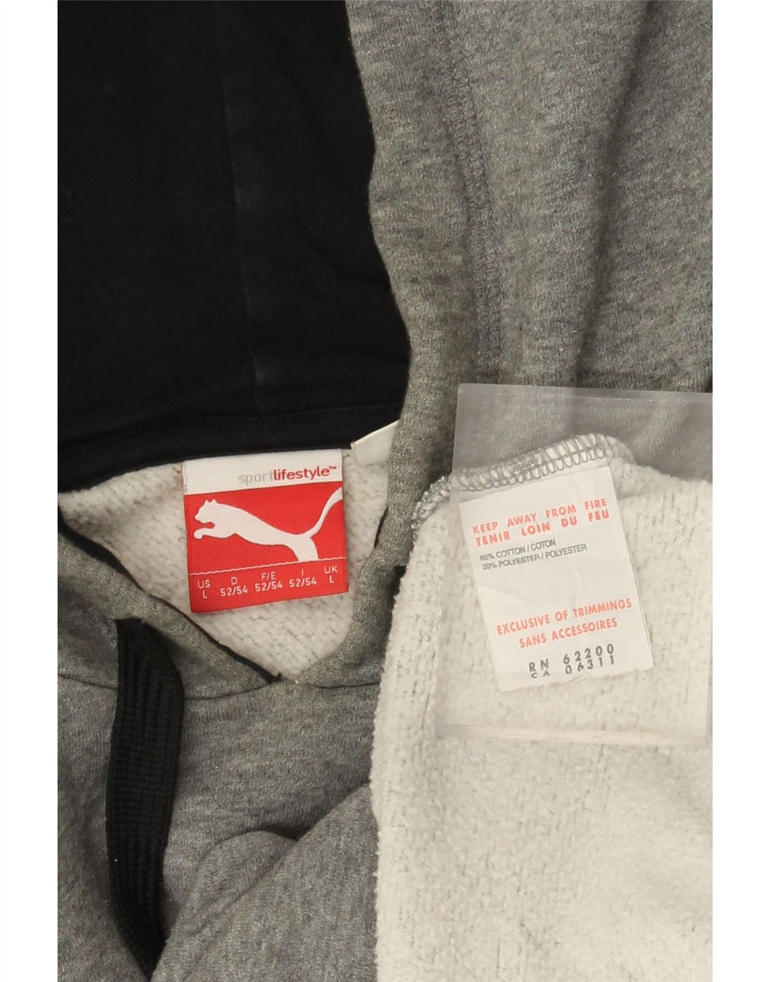 Ανδρικό γραφικό κουκούλα PUMA, μεγάλο γκρι βαμβακερό