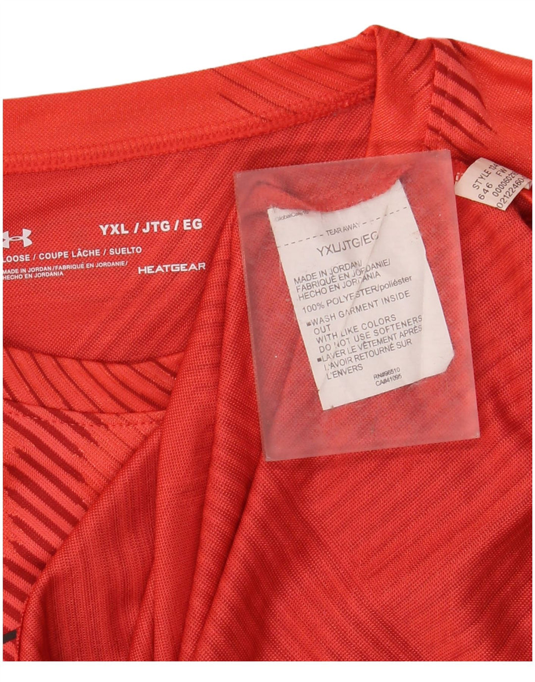 UNDER Armour Boys Heat Gear Graphic T-shirt Top 13-14 ετών κόκκινο ριγέ