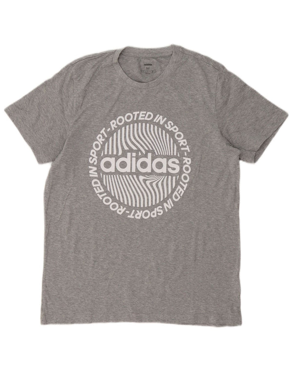 Ανδρικό γραφικό T-Shirt Adidas Top Medium Grey Flecked