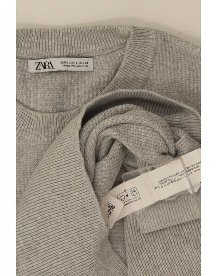 Ανδρικό πουλόβερ Zara Crew Neck Jumper Μικρό Γκρι Βαμβακερό
