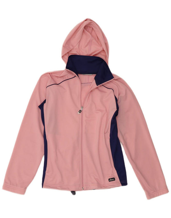 Γυναικεία αθλητική φόρμα με κουκούλα Asics Top Jacket UK 14 Medium Pink Colourblock