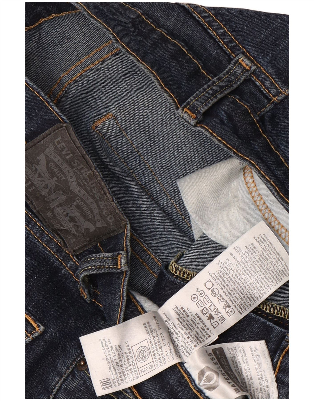 Levi's Mens 511 Slim Jeans SLIW32 L34 Μπλε βαμβακερό