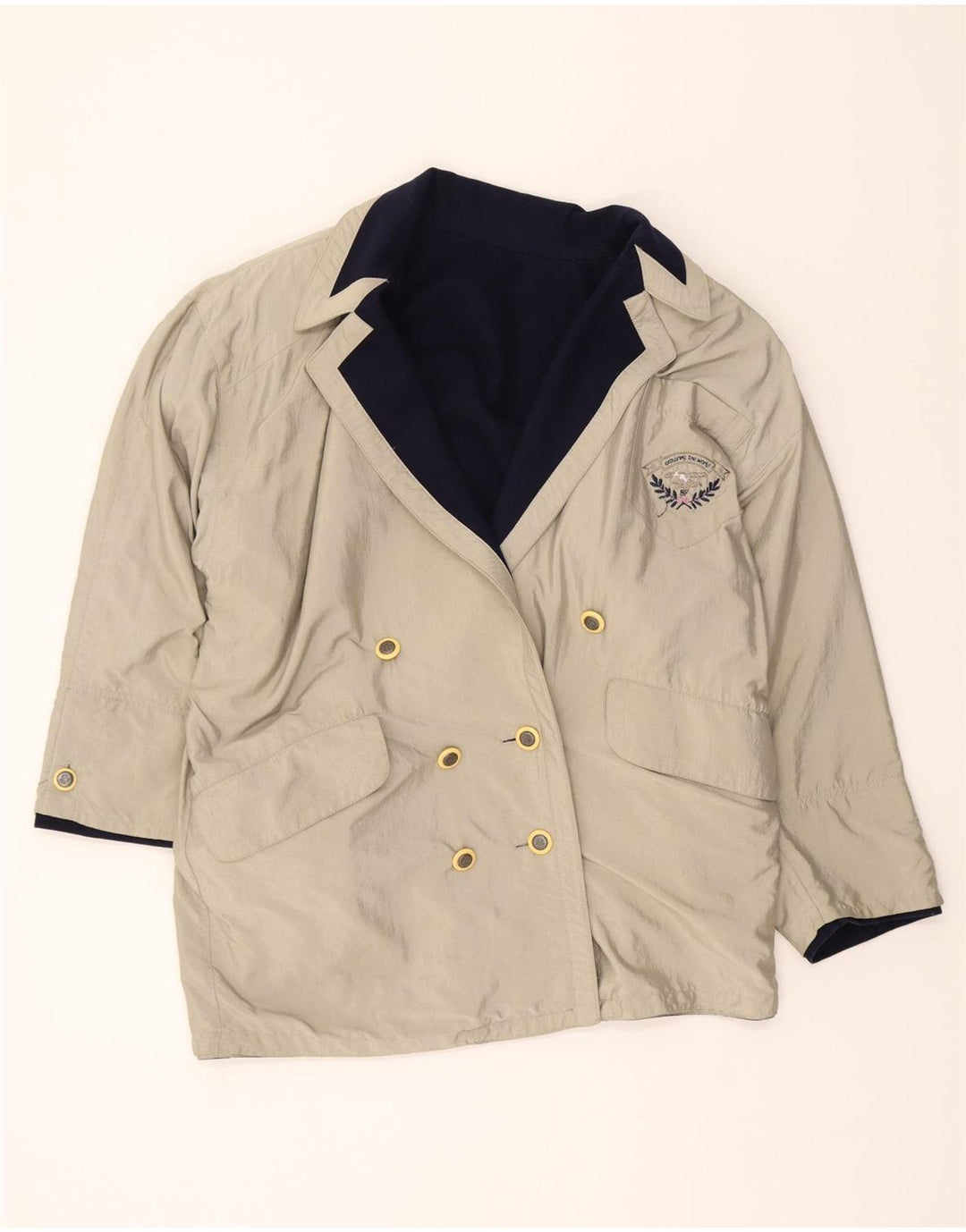 BELFE Womens Oversized Reversible Jacket UK 12 Medium Beige Vintage Belfe and Second-Hand Belfe from Messina Hembry 