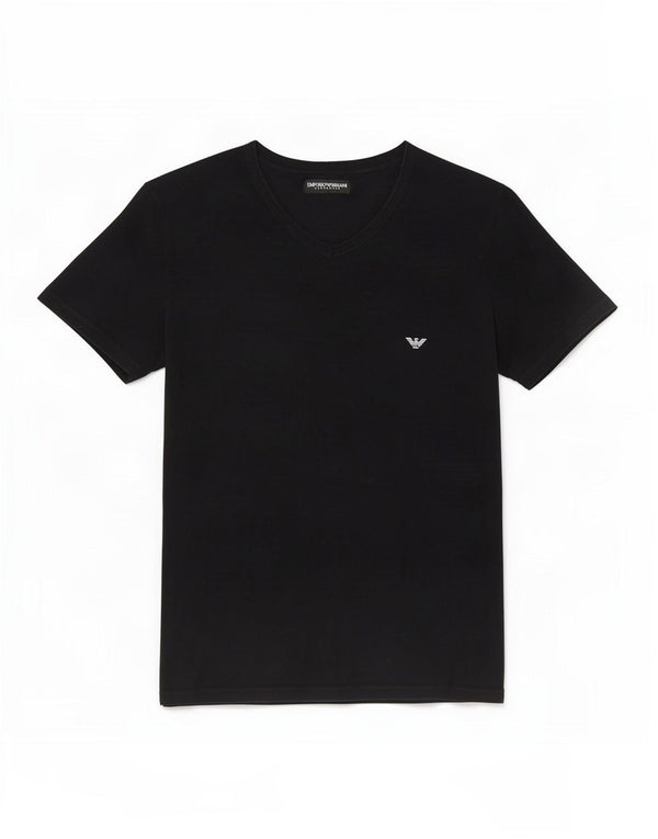 Γυναικείο γραφικό μπλουζάκι Emporio Armani Top UK 14 Medium Black