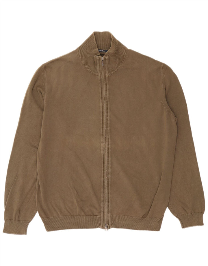 Ανδρικό πουλόβερ Massimo Dutti Ζακέτα μεγάλο χακί βαμβακερό