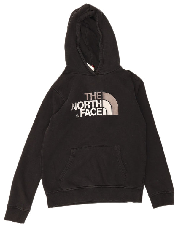 The North Face Girls Graphic Hoodie Jumper 13-14 Years XL Black Cotton