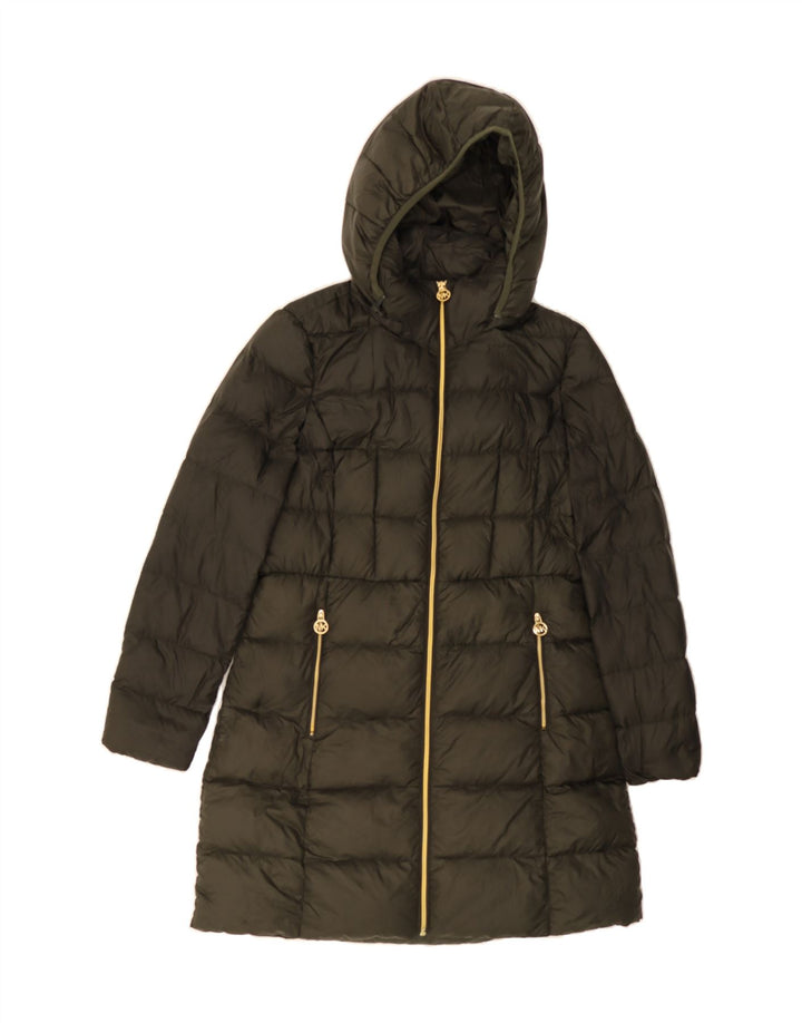 MICHAEL KORS Womens Hooded Padded Coat UK 14 Medium Green Nylon Vintage Michael Kors and Second-Hand Michael Kors from Messina Hembry 