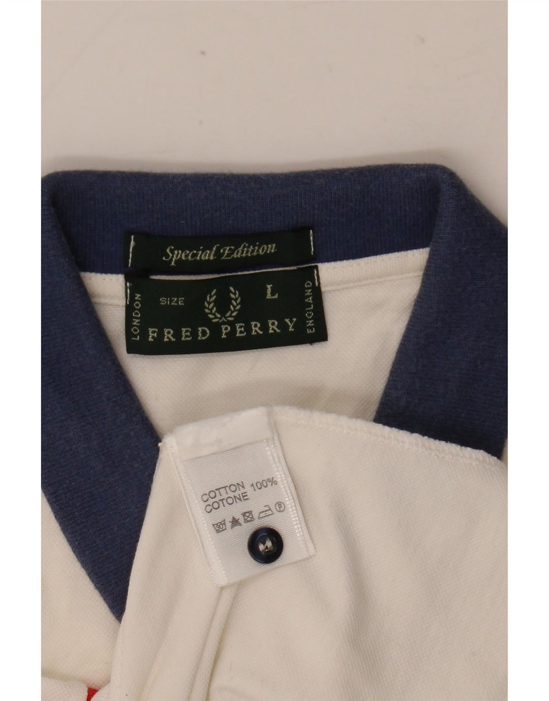 Fred Perry Ανδρικό πουκάμισο ράγκμπι πόλο μεγάλο λευκό βαμβακερό