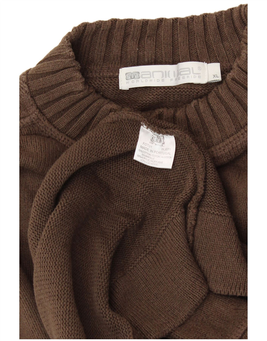 Ανδρικό πουλόβερ ANIMAL Crew Neck Jumper XL Καφέ βαμβακερό