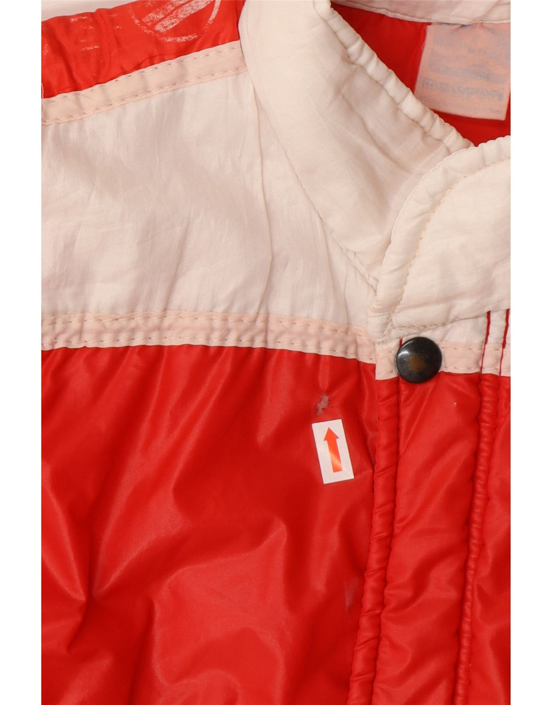 Vintage ανδρική επένδυση Gilet UK 36 Small Red Colorblock Πολυαμίδιο