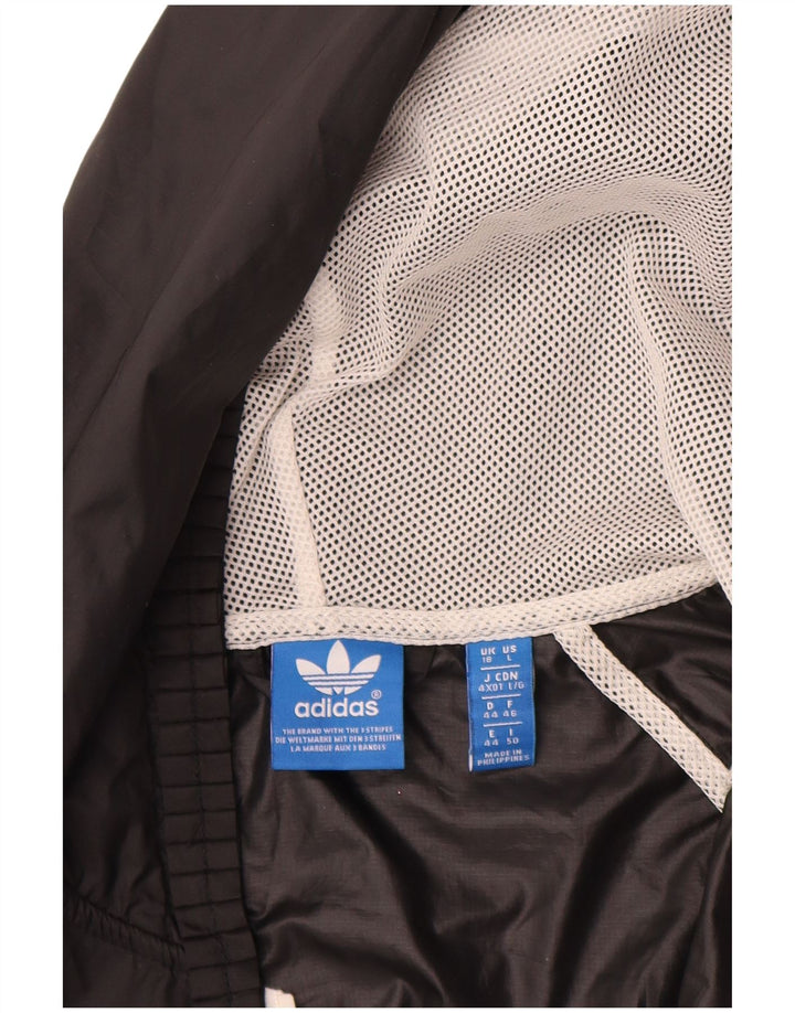 Adidas Γυναικείο μπουφάν βροχής με κουκούλα UK 18 XL μαύρο πολυεστέρα