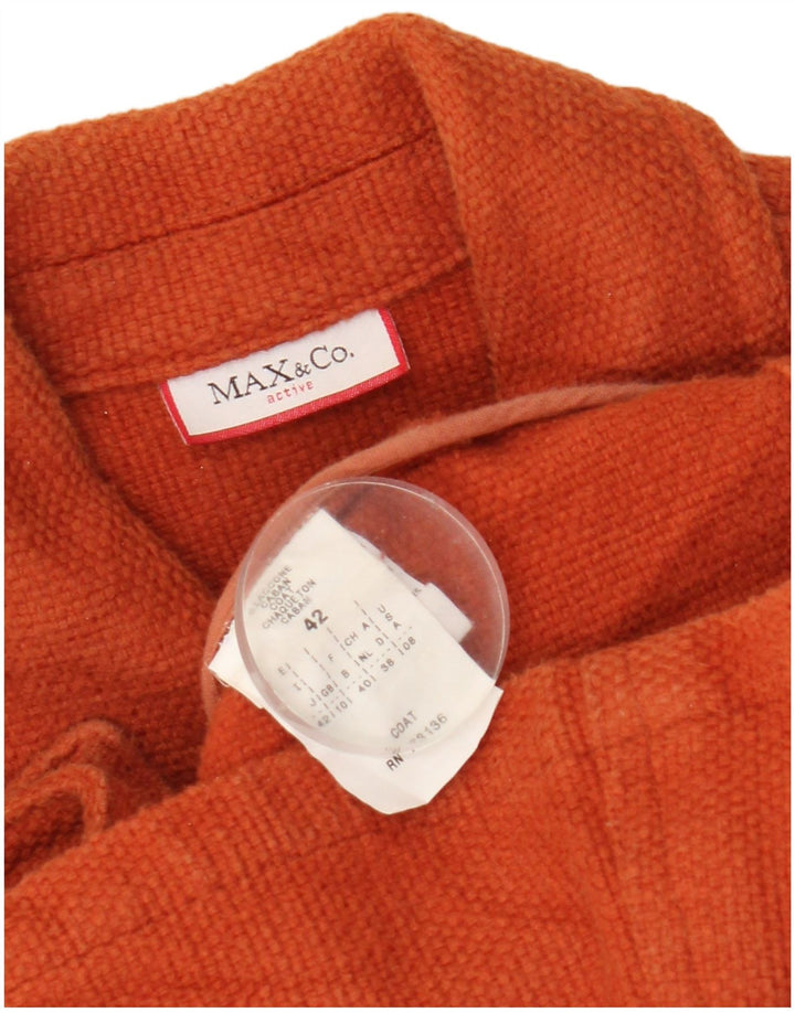 Max & Co. Γυναικείο παλτό μπιζελιού UK 10 Small Orange Cotton