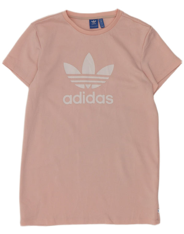 Γυναικείο μπλουζάκι Adidas γραφικό φόρεμα UK 10 Small Pink Sports