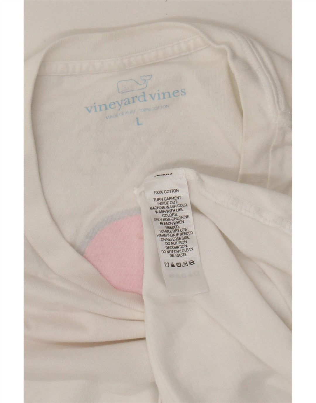 VINEYARD VINES Mens T-Shirt Top Large White Cotton Vintage Vineyard Vines and Second-Hand Vineyard Vines from Messina Hembry 