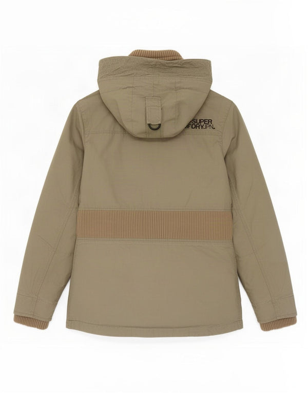 Superdry γυναικείο μπουφάν Parka με κουκούλα UK 12 Medium Khaki Cotton