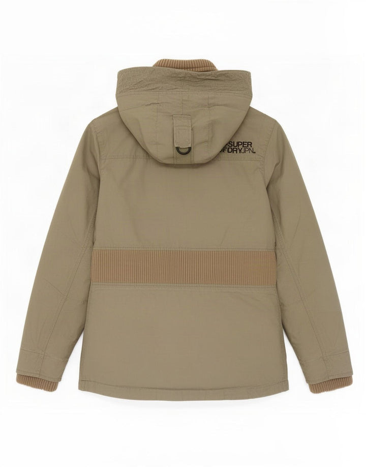 Superdry γυναικείο μπουφάν Parka με κουκούλα UK 12 Medium Khaki Cotton