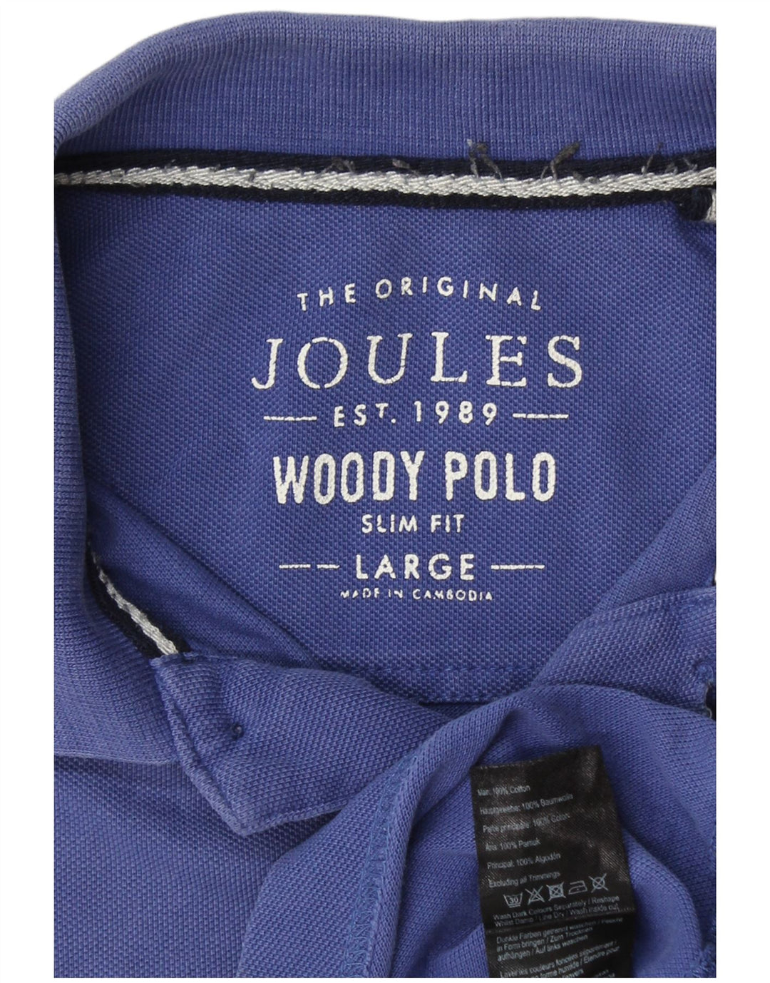 JOULES Ανδρικό πουκάμισο Polo Slim Fit μεγάλο μπλε βαμβακερό