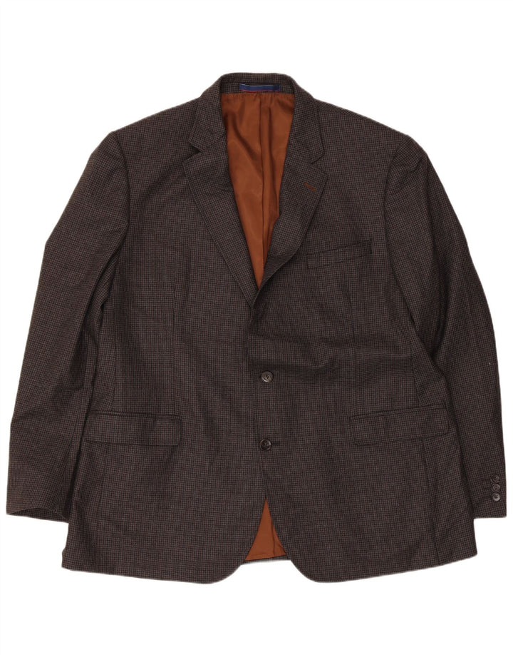 Marks & Spencer Mens Tailored Fit Blazer Jacket UK 46 3XL Grey Houndstooth