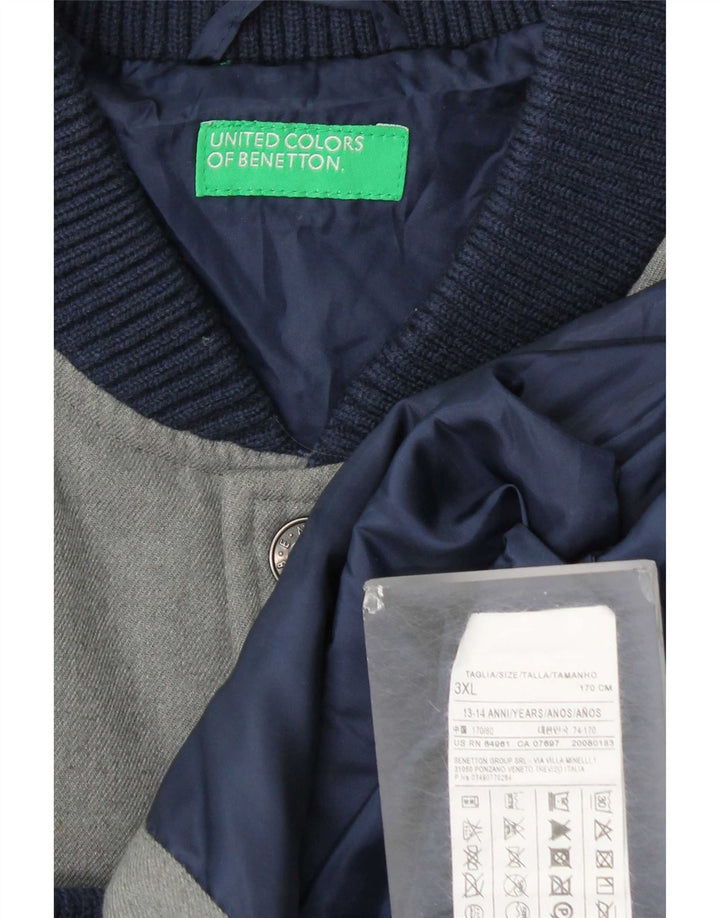 Μπουφάν Benetton Boys Graphic Varsity 13-14 ετών 3XL Grey Polyester