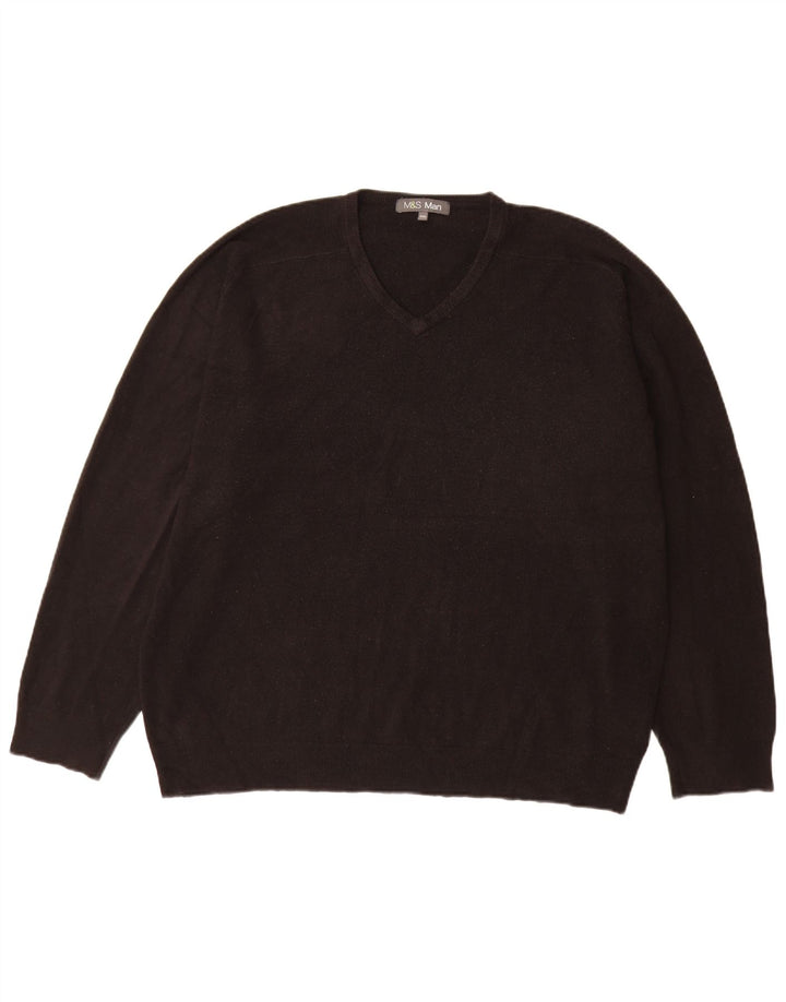 Marks & Spencer Ανδρικό πουλόβερ με λαιμόκοψη 2XL μαύρο ακρυλικό