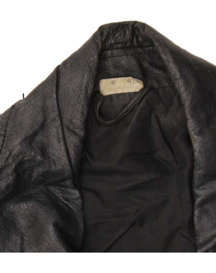 VINTAGE Womens Leather Jacket EU 42 Large Black Leather Vintage Vintage and Second-Hand Vintage from Messina Hembry 