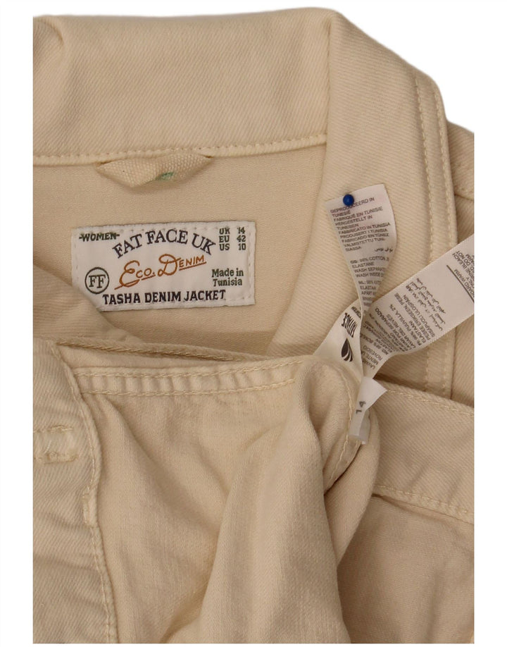 FAT FACE Γυναικείο Τζιν Μπουφάν UK 14 Μεγάλο Μπεζ Βαμβακερό