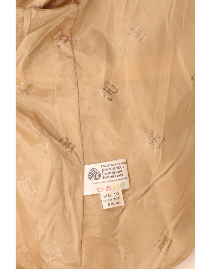 DAKS Γυναικείο τζάκετ σακάκι με 2 κουμπιά UK 10 Small Beige Houndstooth