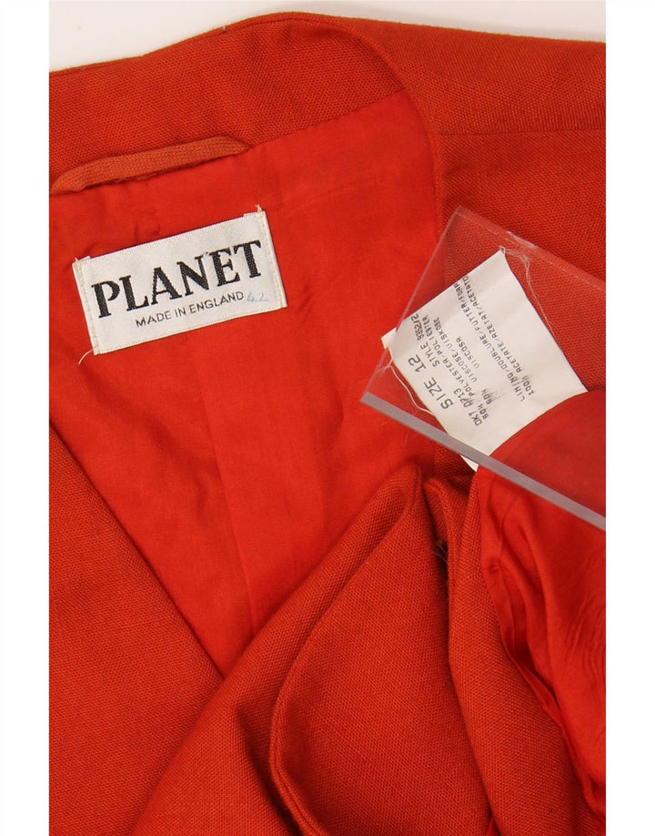 PLANET Γυναικείο μπουφάν blazer UK 12 μεσαίου πορτοκαλί πολυεστέρα