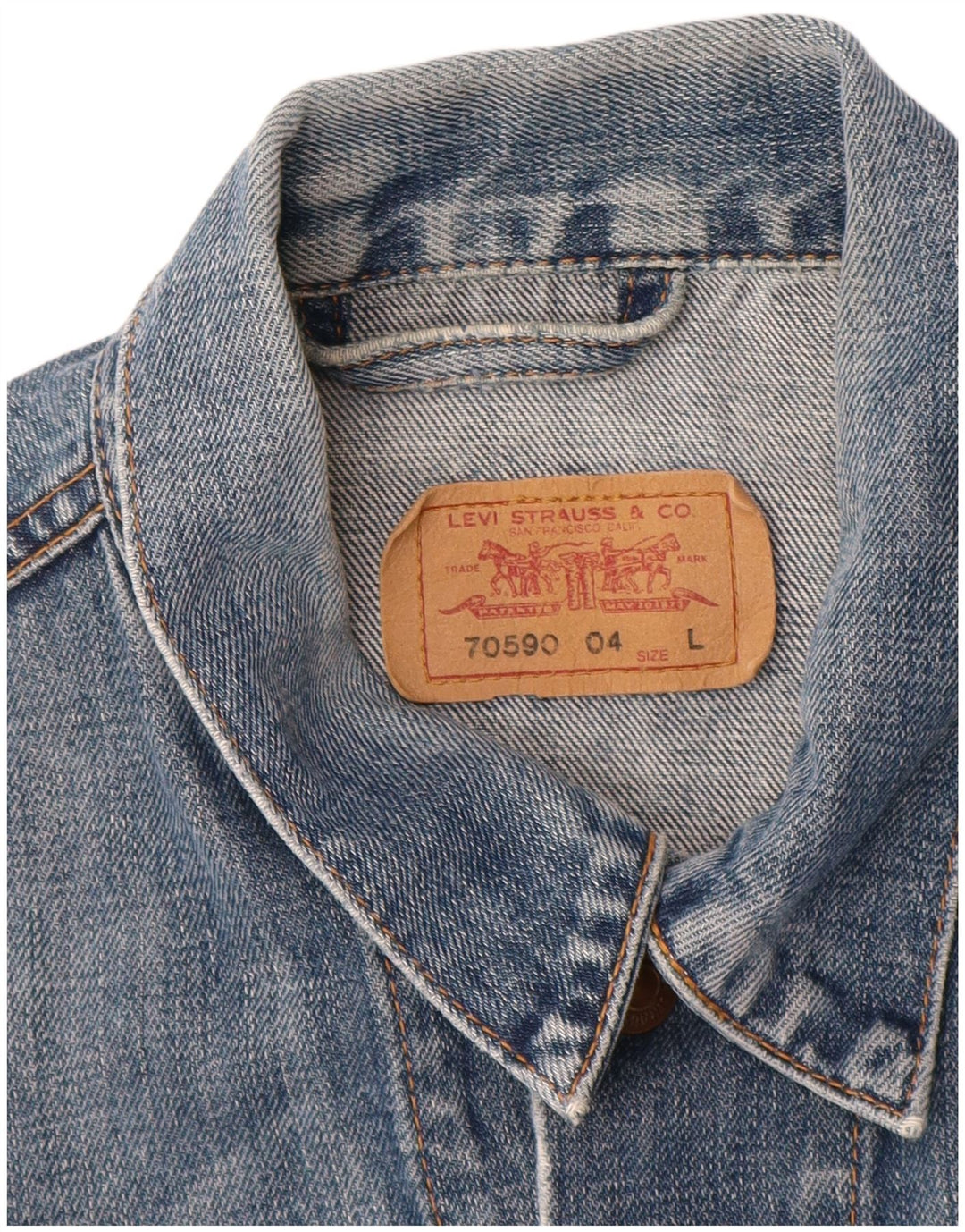 LEVI'S Γυναικείο Τζιν Μπουφάν UK 14 Μεγάλο Μπλε Βαμβακερό