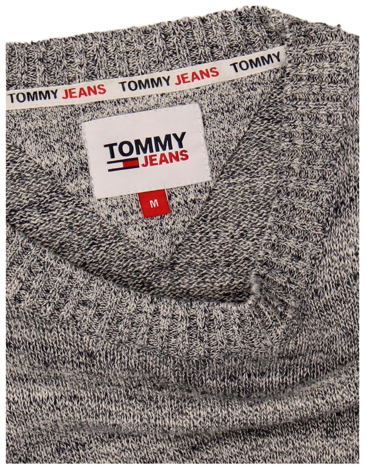 TOMMY HILFIGER Mens Crew Neck Jumper Sweater Medium Grey Flecked