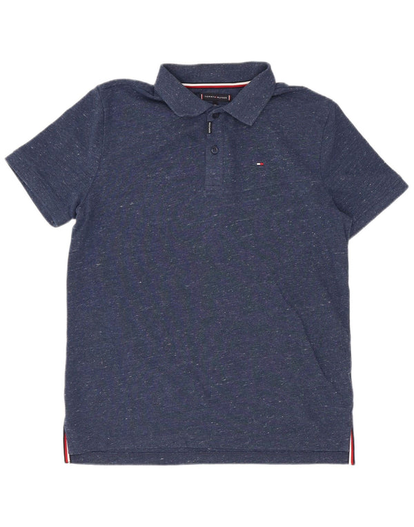 Tommy Hilfiger Boys Polo πουκάμισο 13-14 ετών Navy Blue Flecked Cotton