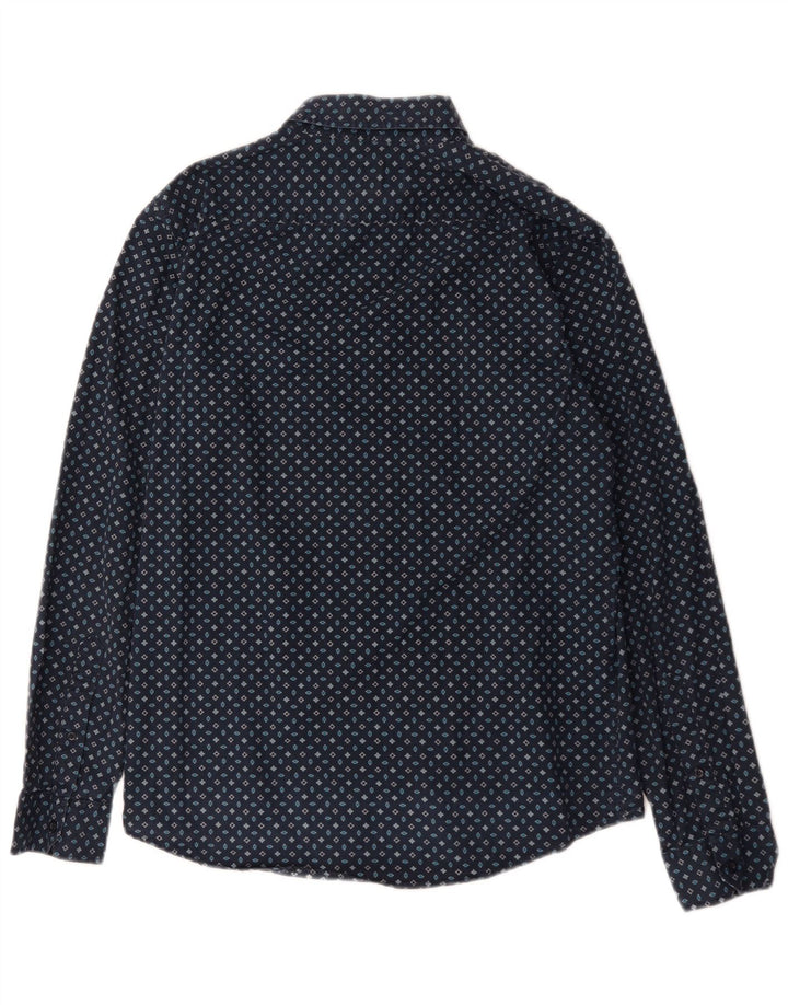Jack Wills Ανδρικό πουκάμισο Classic Fit Medium Navy Blue γεωμετρικό βαμβακερό