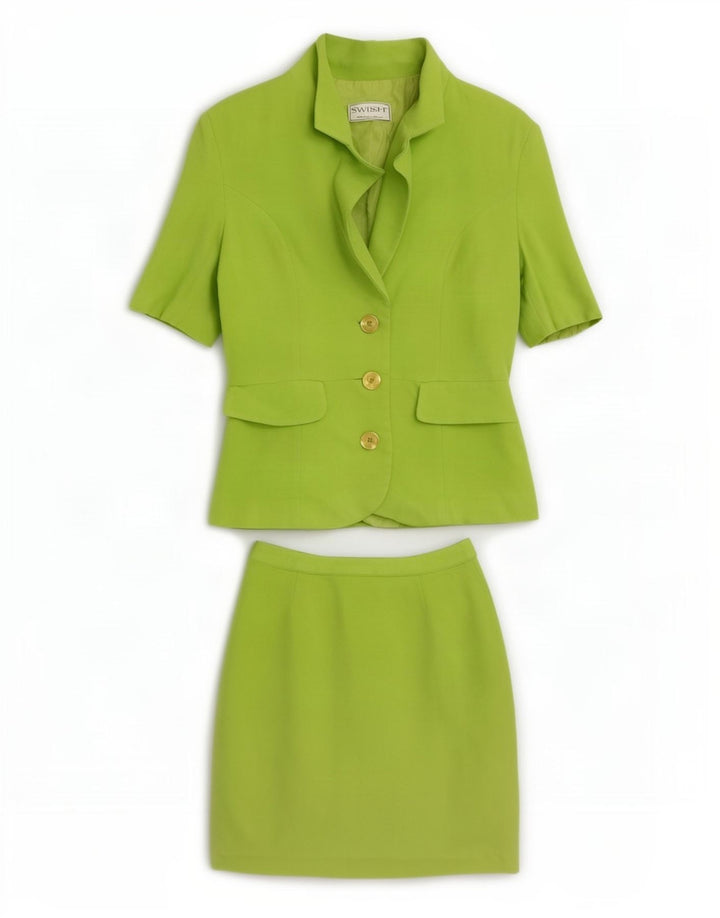 Swish γυναικεία φούστα 2 τεμαχίων με 4 κουμπιά UK 8 Small W24 Green