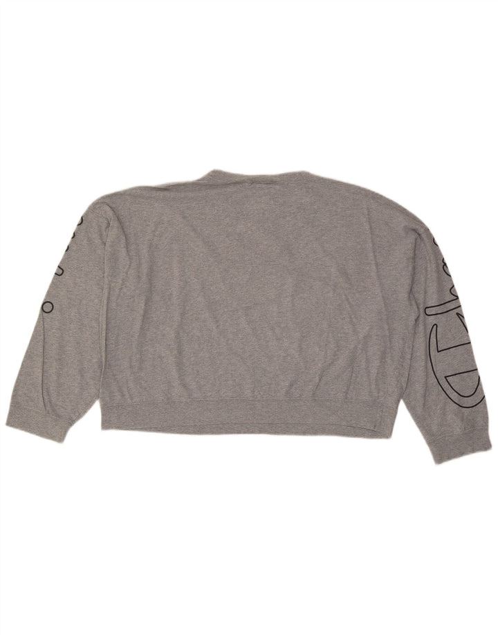 CHAMPION Γυναικεία Crop Graphic Oversized φούτερ Jumper UK 6 XS Grey