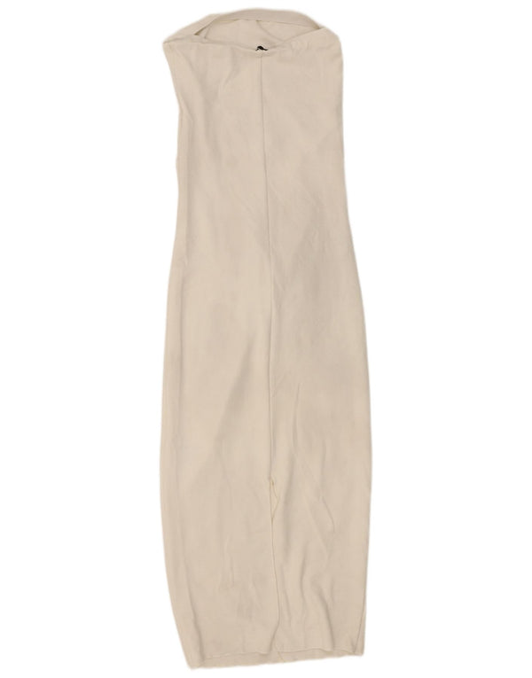 Zara Γυναικείο φόρεμα κορμάκι χωρίς στράπλες UK 12 Medium White