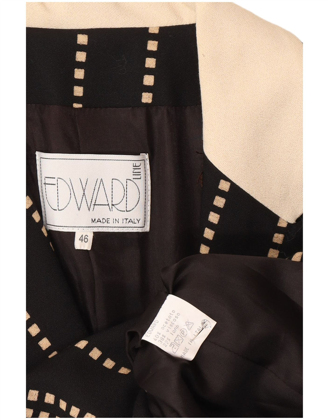Edward Γυναικείο Longline Jacket 3 Button Blazer IT 46 Large Μαύρο ριγέ