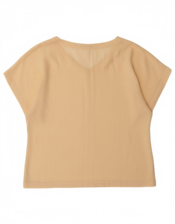MAX MARA Γυναικείο T-Shirt Top UK 14 Large Beige Silk