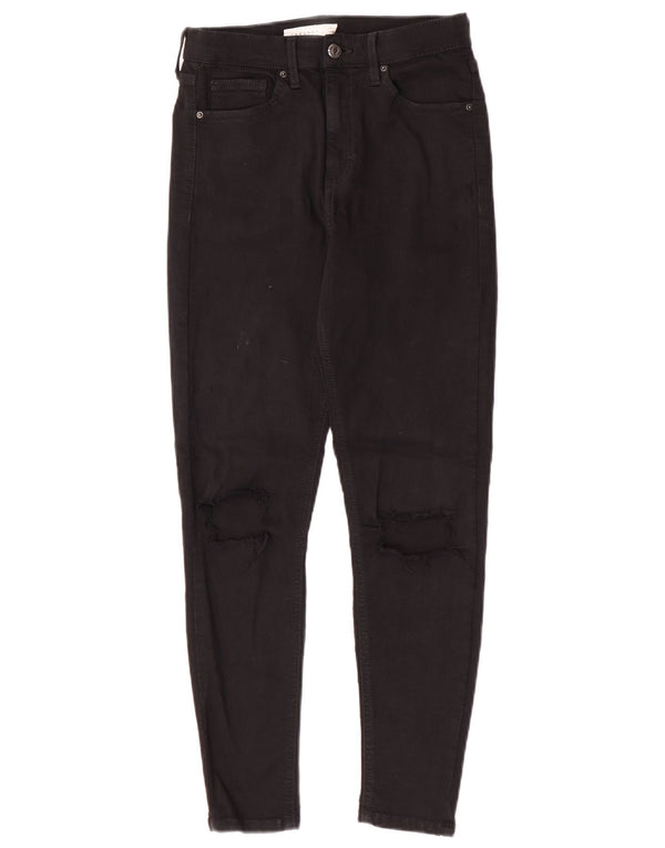 Topshop Womens Jamie Distressed Skinny Jeans W28 L26 Black Cotton