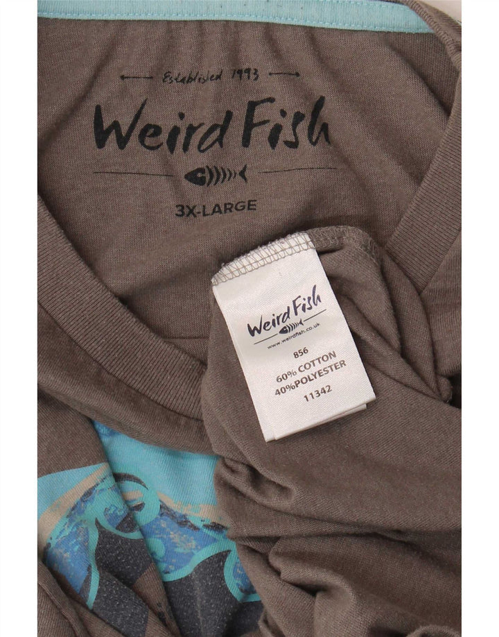Ανδρικό μπλουζάκι Weird Fish Graphic T-Shirt 3XL γκρι βαμβακερό