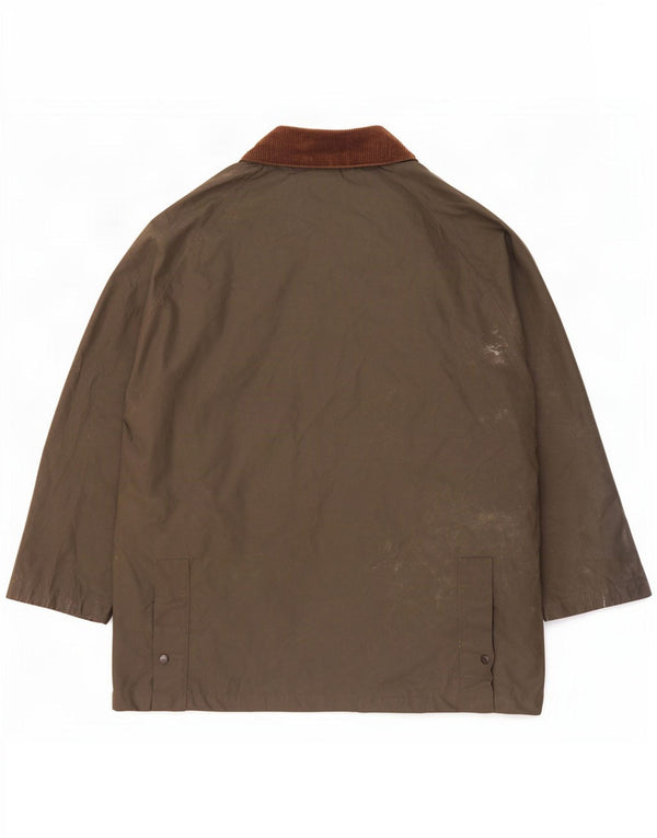 Brugi Ανδρικό κερωμένο βαμβακερό μπουφάν UK 40 Large Khaki Colourblock