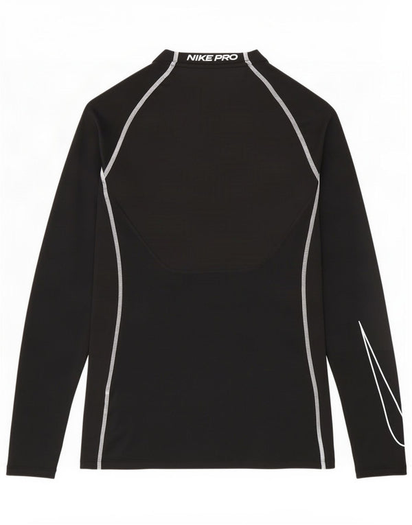 Nike Mens Tight Fit Graphic Top Long Sleeve Small Black Polyester