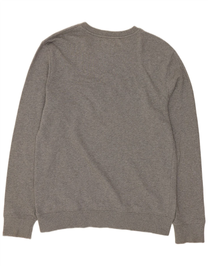 Calvin Klein Jeans Ανδρικό γραφικό φούτερ Jumper Μεγάλο γκρι βαμβακερό