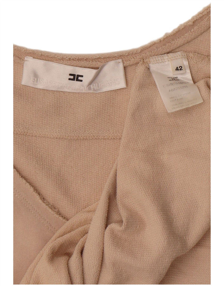 Elisabetta Franchi Womens Blouse Top IT 42 Medium Beige Cotton