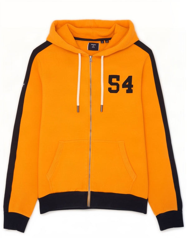 Superdry Ανδρικό πουλόβερ με κουκούλα με φερμουάρ, μεγάλο πορτοκαλί, βαμβακερό χρώμα