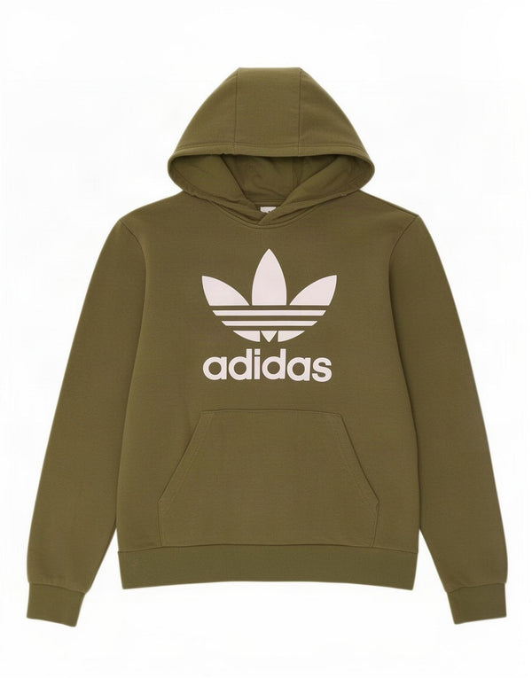 Adidas Boys Graphic Hoodie Jumper 14-15 ετών Χακί βαμβάκι