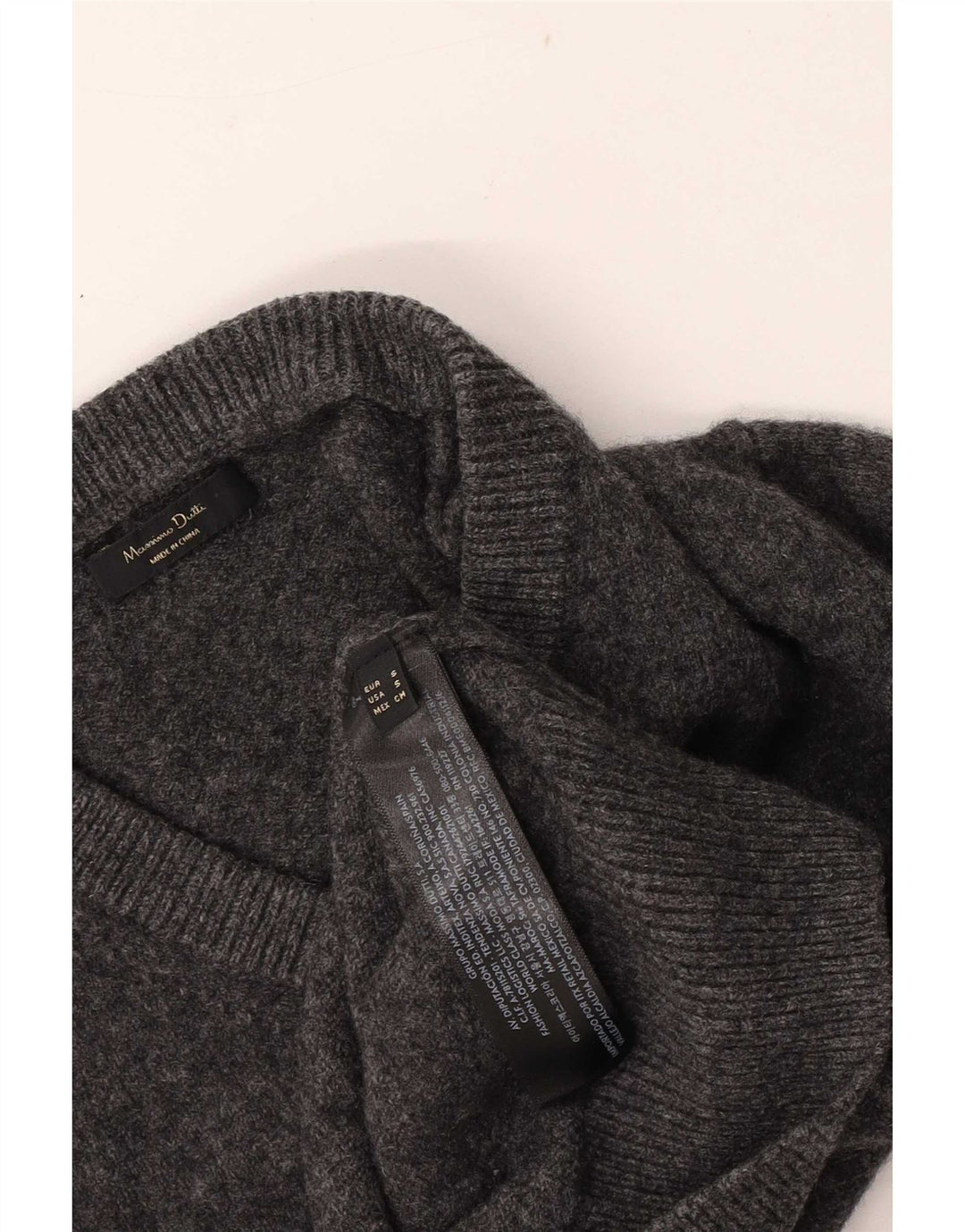 Massimo Dutti γυναικείο πουλόβερ με κανονική εφαρμογή με V λαιμόκοψη UK 10 Small Grey