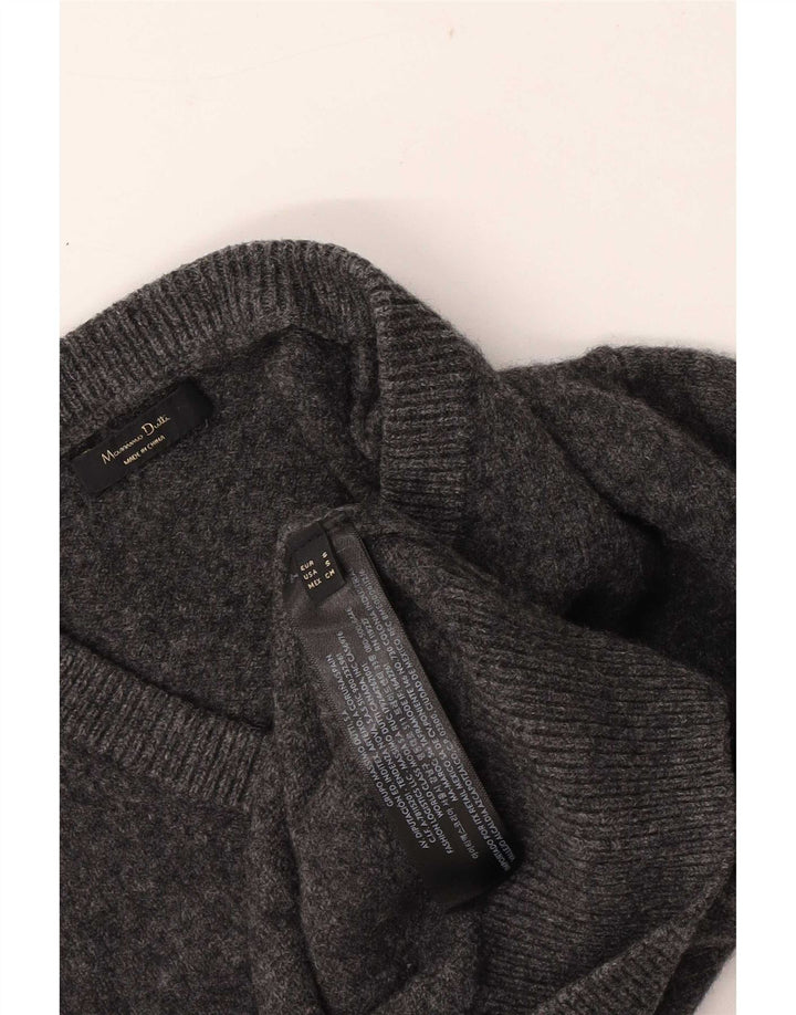 Massimo Dutti γυναικείο πουλόβερ με κανονική εφαρμογή με V λαιμόκοψη UK 10 Small Grey